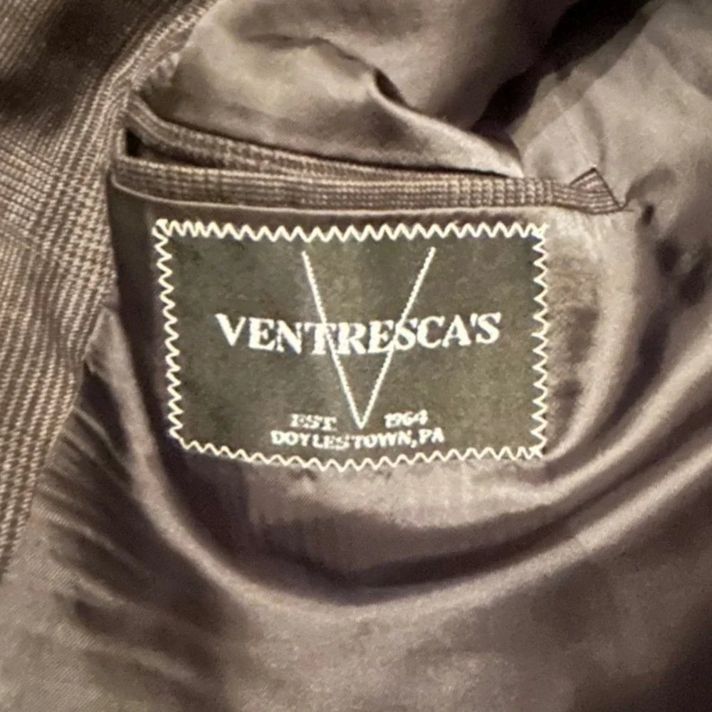 Ventresca's Custom Suit Plaid 2pc Wool Vintage 90s Professional Classic Dapper